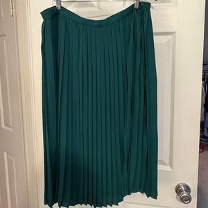 J. Crew Teal A-Line Pleated Skirt. NWT